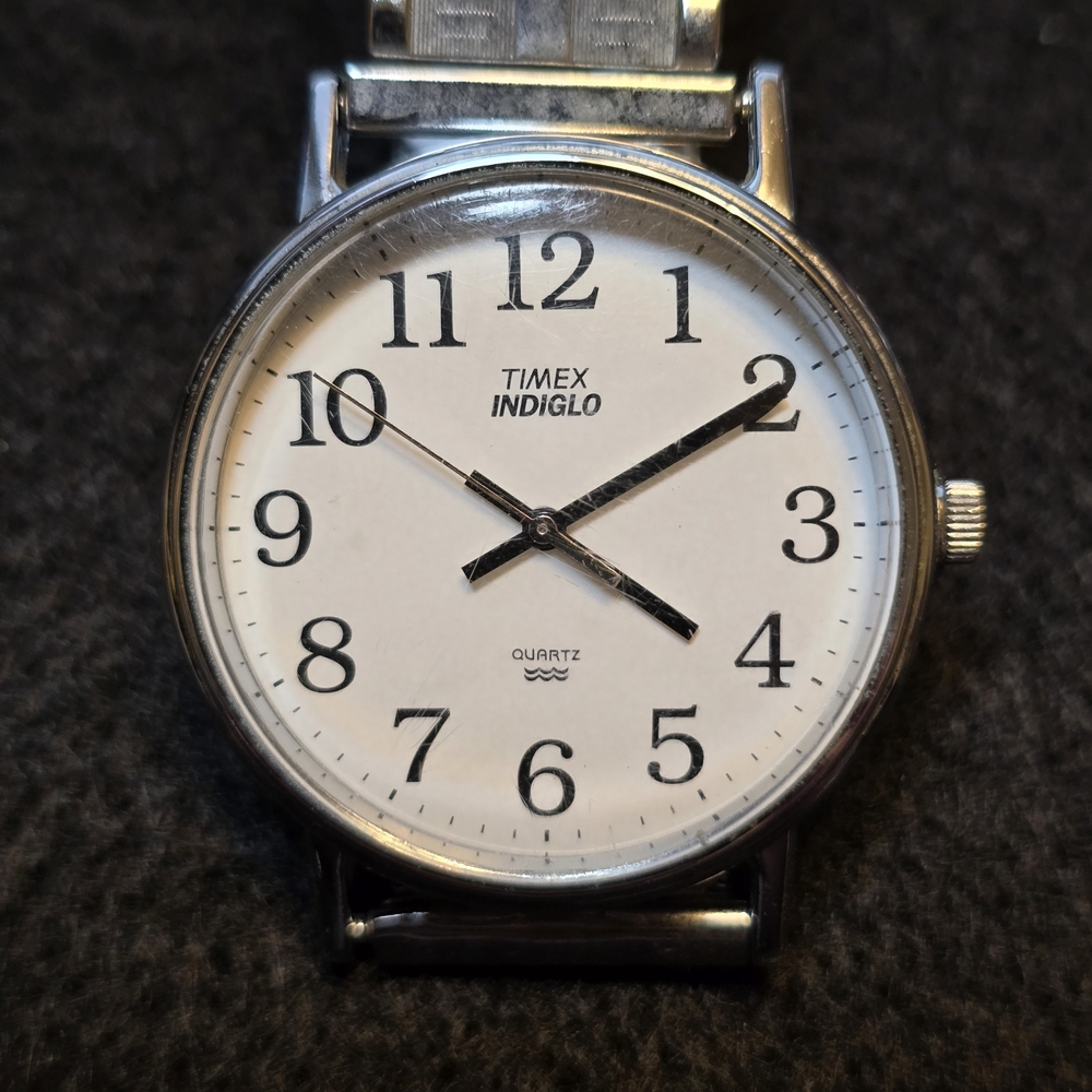 Timex Indiglo Silver Tone Men's Watch